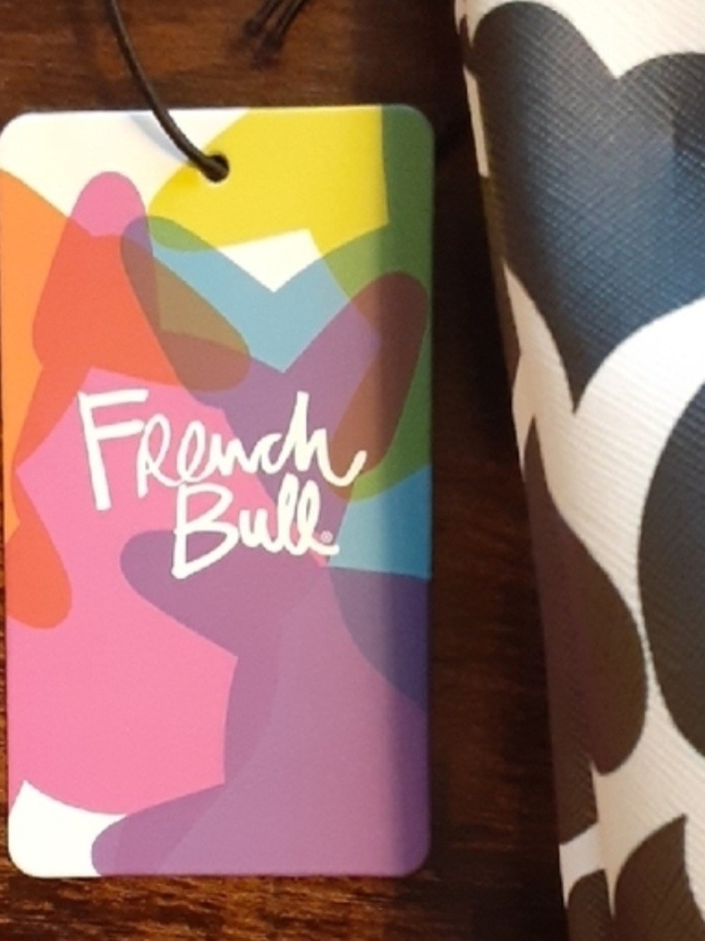 French Bull Heart-Print Black & White Cosmetic Pouch 11x8x2 New With Tags - Picture 2 of 11